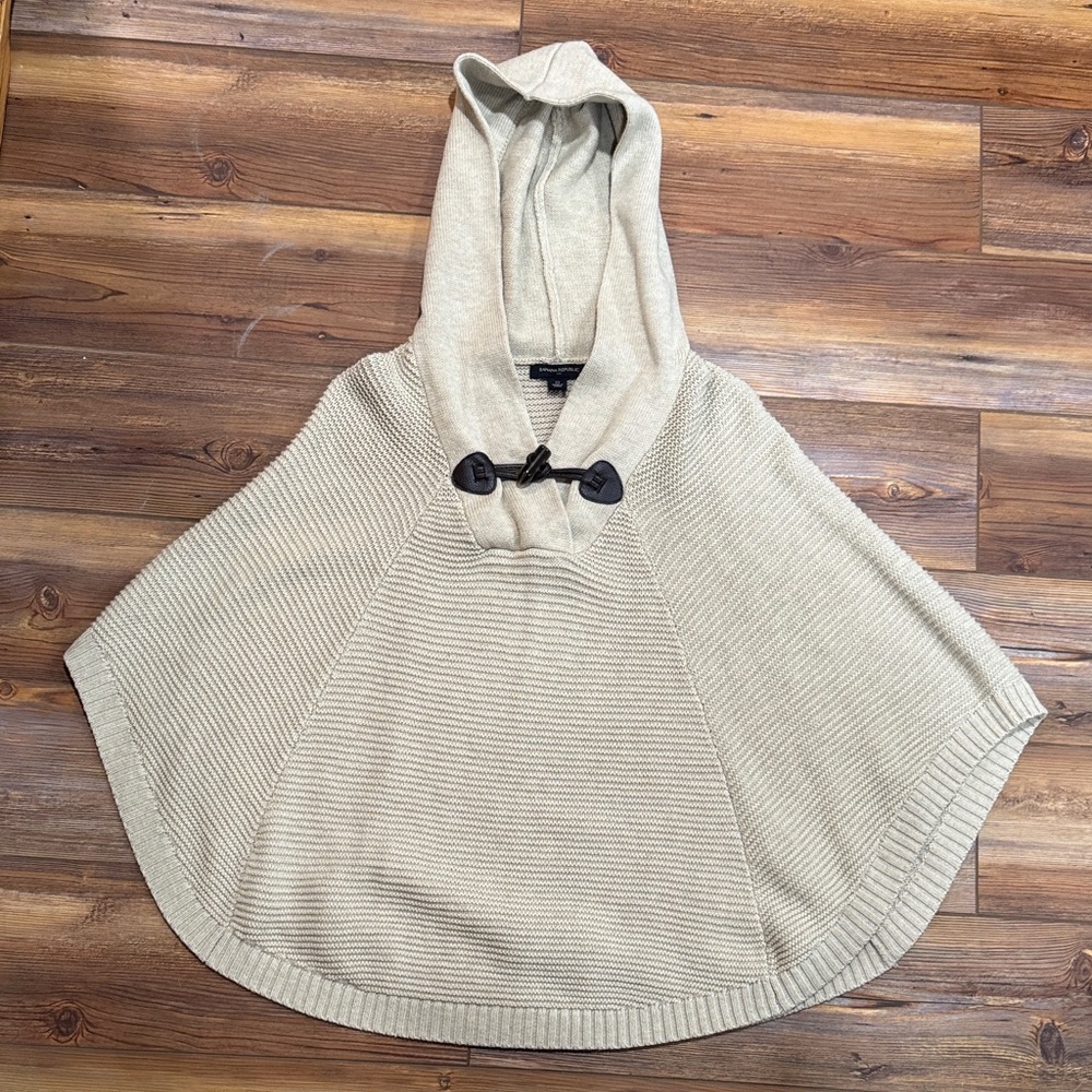 Banana Republic Hooded Toggle Poncho - Cream